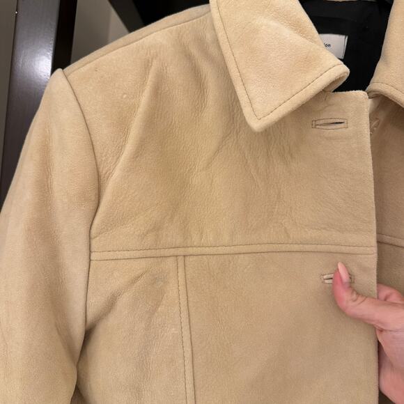 New Reformation Veda Lincoln Suede Shirt Jacket - Picture 3 of 10